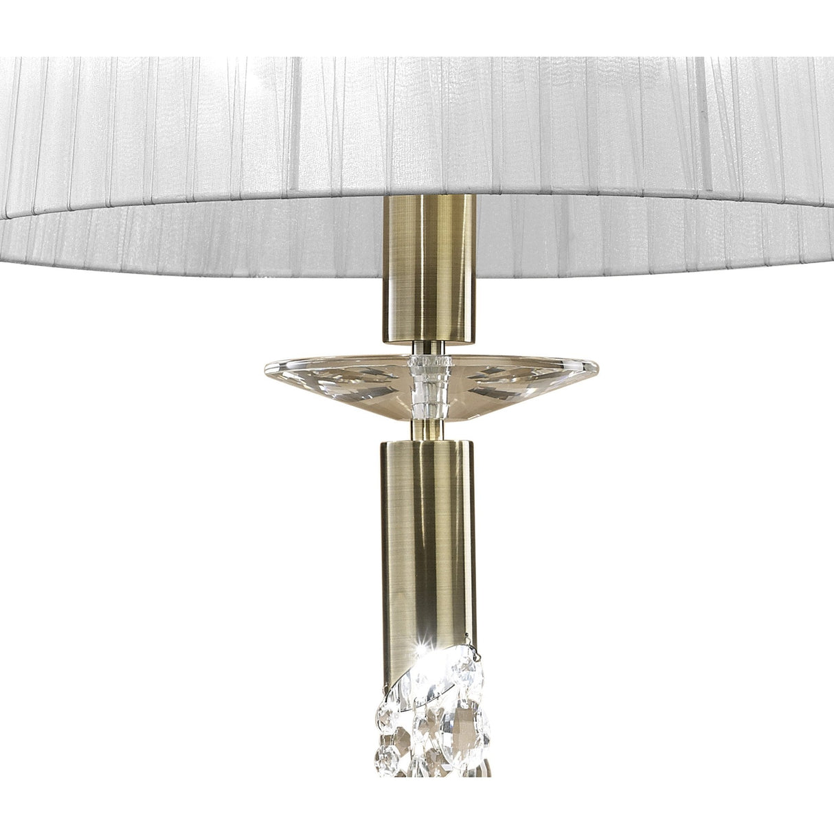 Elegant Tiffany Pendant Light with Antique Brass Finish and Clear Crystal Detailing