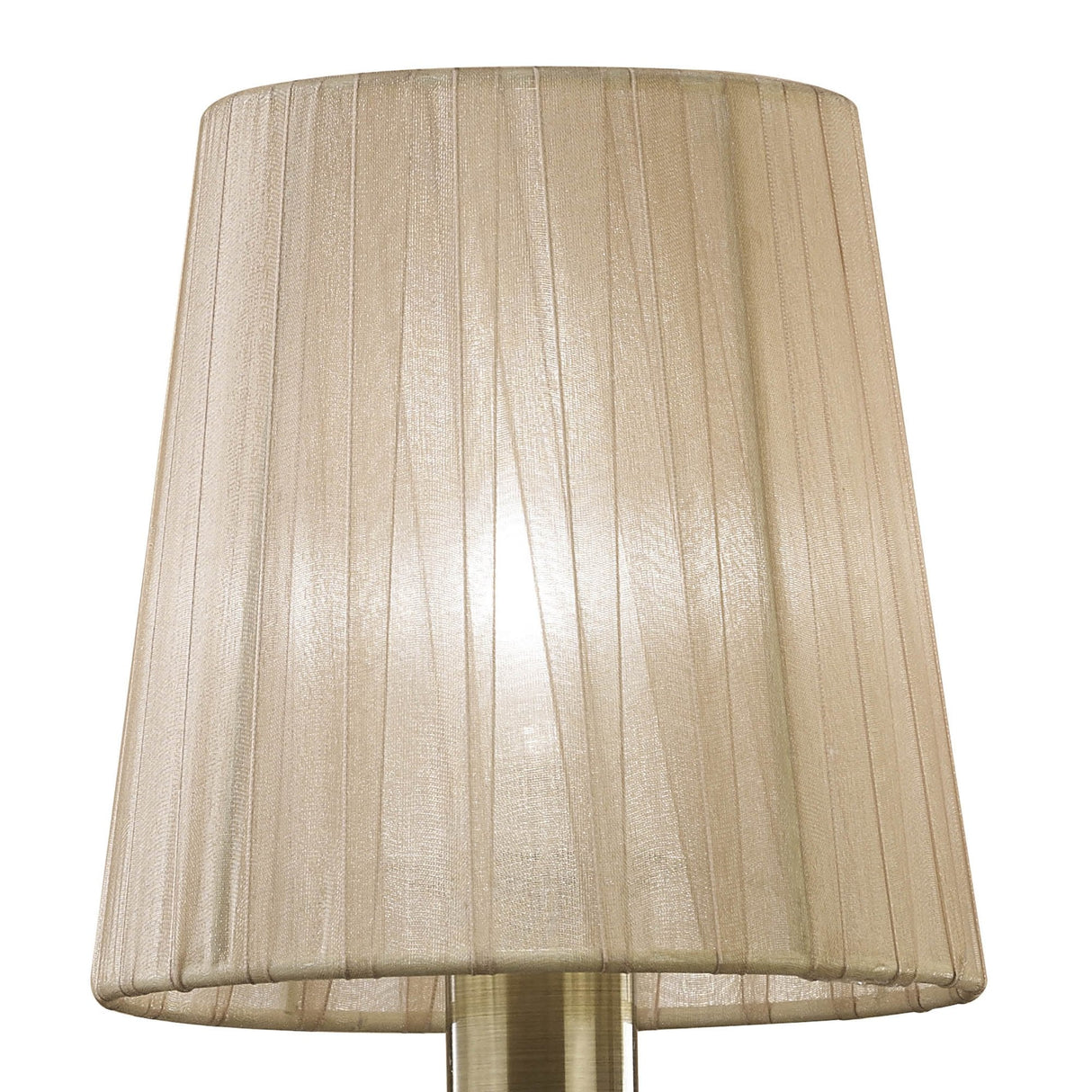 Tiffany Antique Brass Crystal Wall Lamp with Dual Light and Soft Bronze Shade