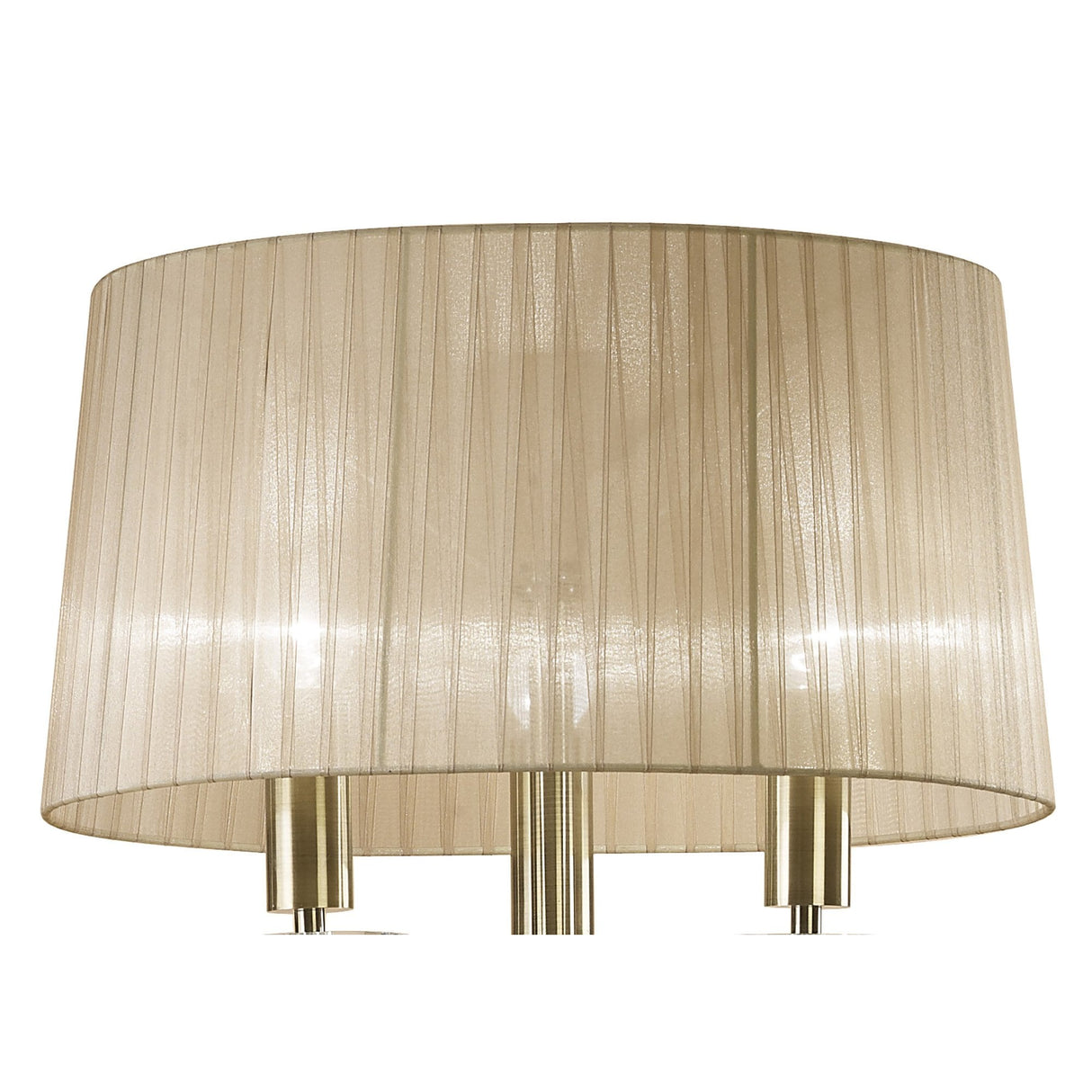 Elegant Tiffany Floor Lamp in Antique Brass with Soft Bronze Shade & Clear Crystal Detailing