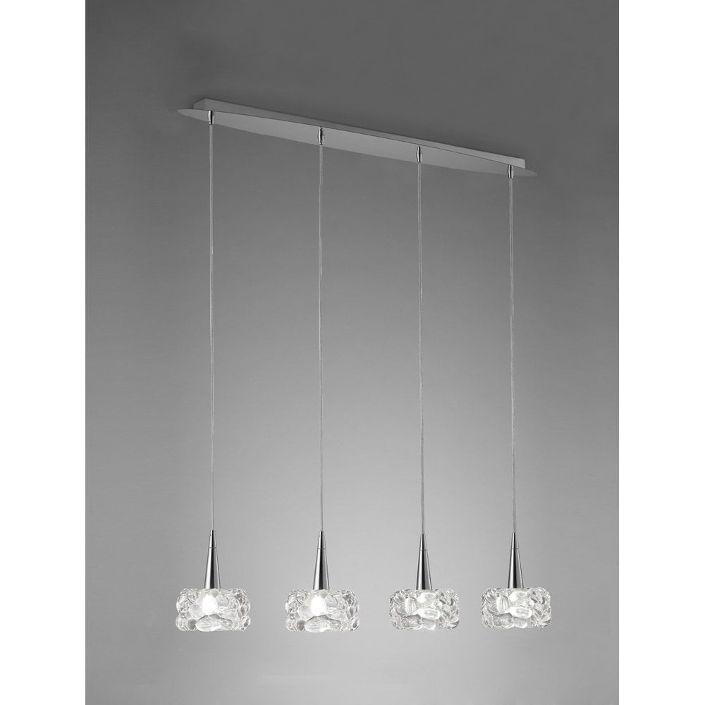 O2 Pendant 4-Light G9 in Polished Chrome by Jose Ignacio Ballester Martinez