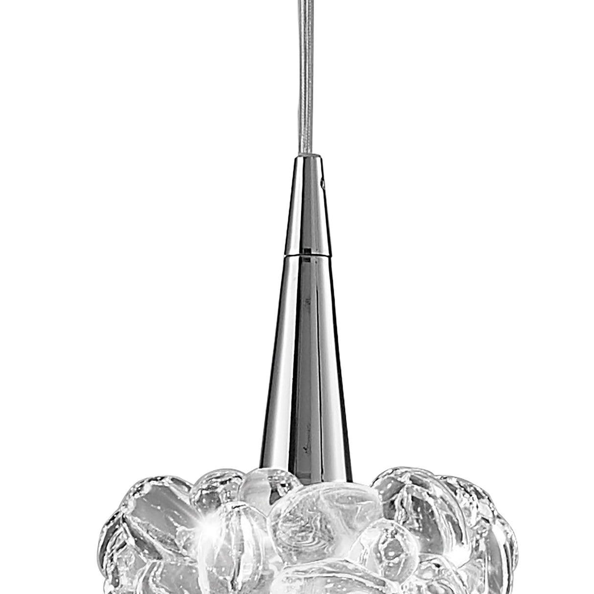 Polished Chrome O2 Pendant Light: Small G9 Globe with Tranquil Glow