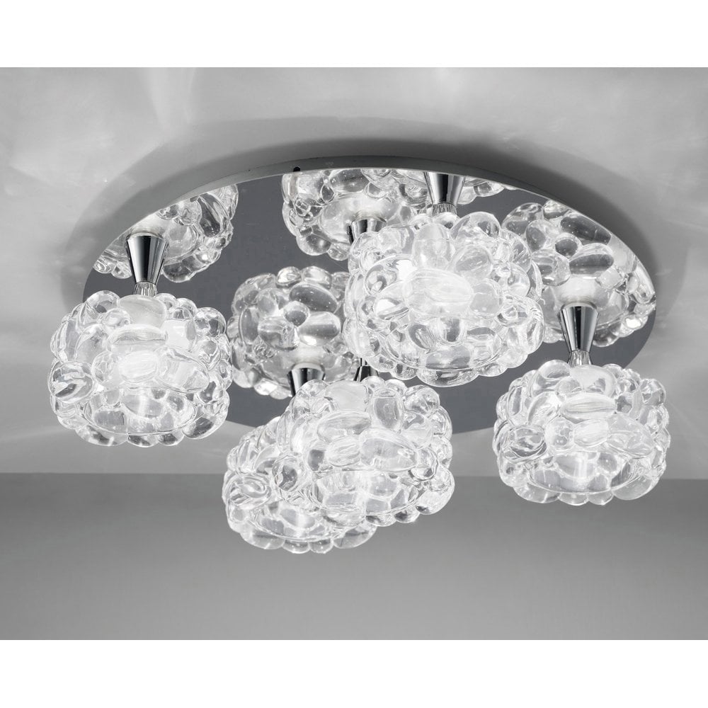 O2 Ceiling Light Fixture - Polished Chrome Elegance with 5 G9 Bulbs