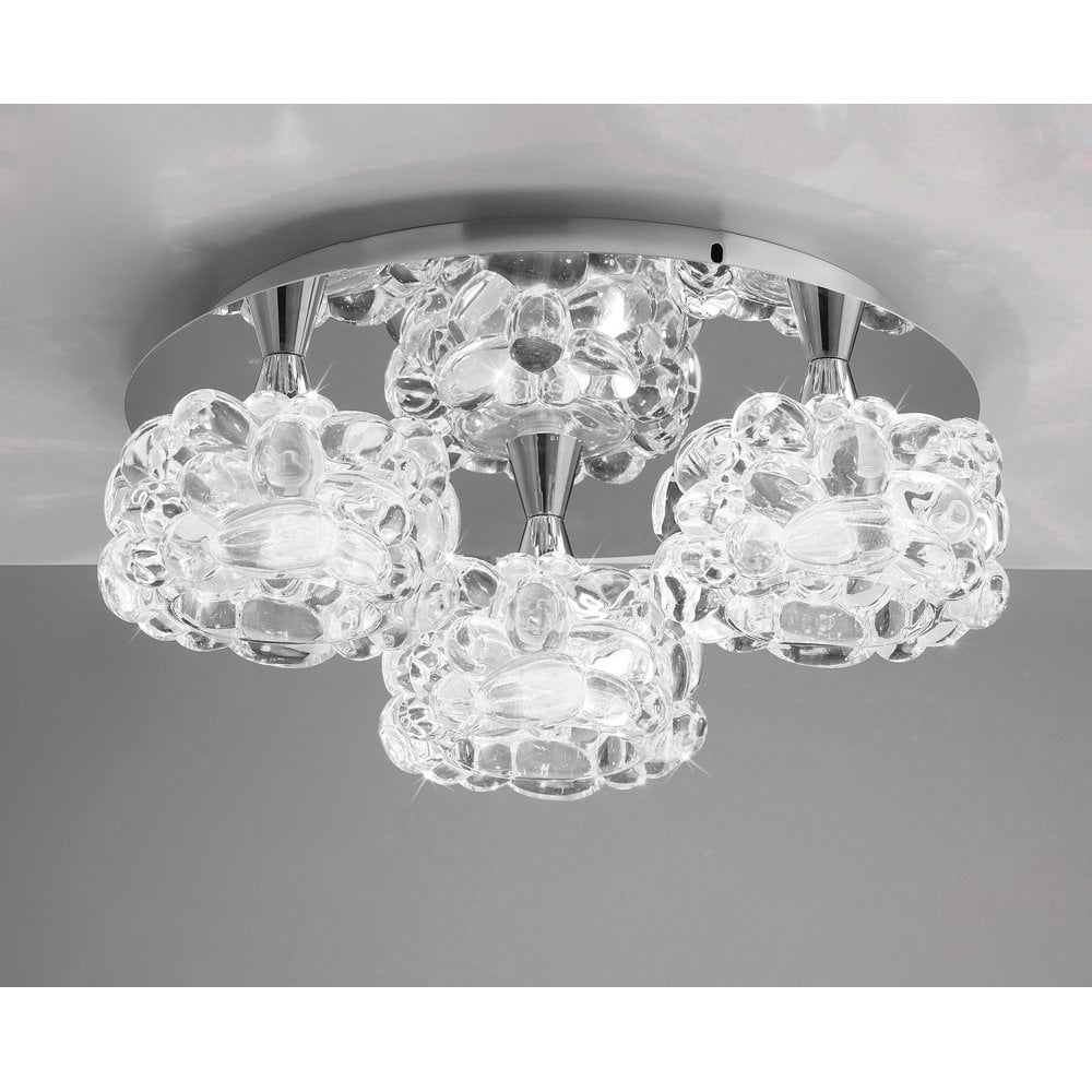 Elegant Trio Sphere Ceiling Light, Polished Chrome Finish