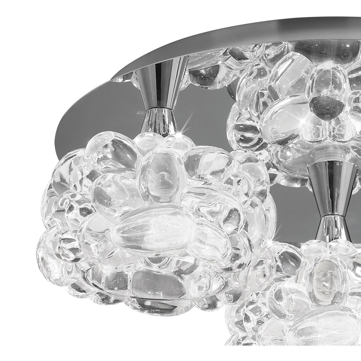 Elegant Trio Sphere Ceiling Light, Polished Chrome Finish