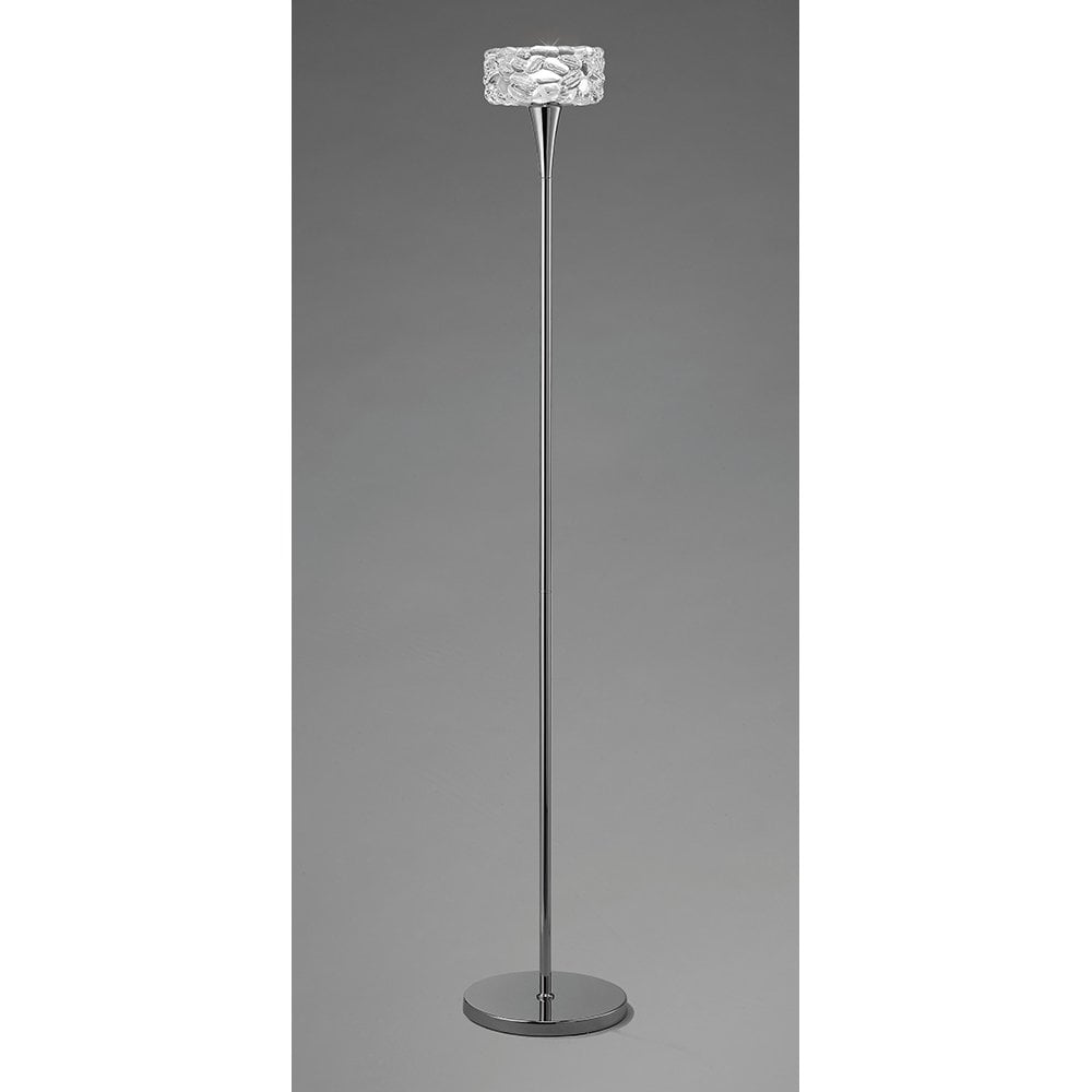 Luminous O2 Floor Lamp in Polished Chrome with Clear Glass Shade