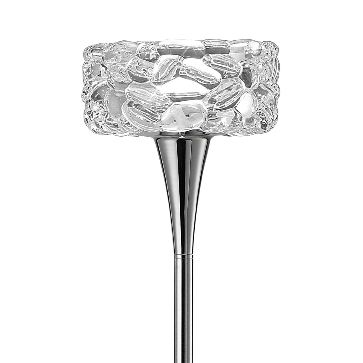 Luminous O2 Floor Lamp in Polished Chrome with Clear Glass Shade