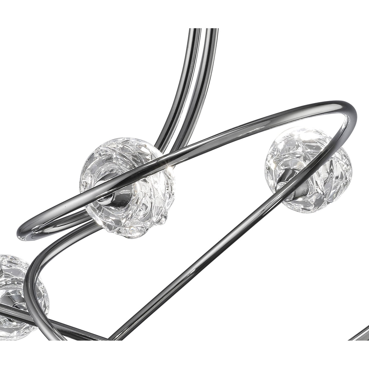 Elegant Polished Chrome 8-Light Ceiling Fixture with Spherical Accents