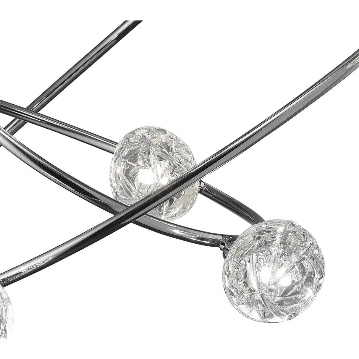 Elegant Polished Chrome 8-Light Ceiling Fixture with Spherical Accents