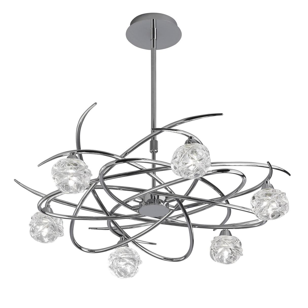 Maremagnum Telescopic Semi Flush 6-Light Fixture in Polished Chrome