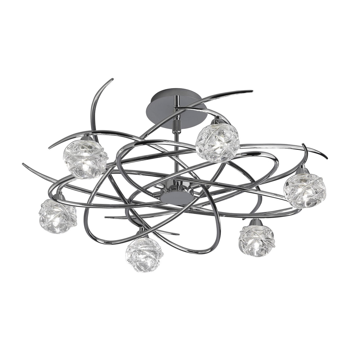 Maremagnum Telescopic Semi Flush 6-Light Fixture in Polished Chrome