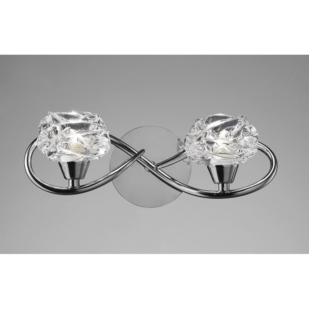 Maremagnum Dual Light Wall Lamp with Rocker Switch, Polished Chrome Finish