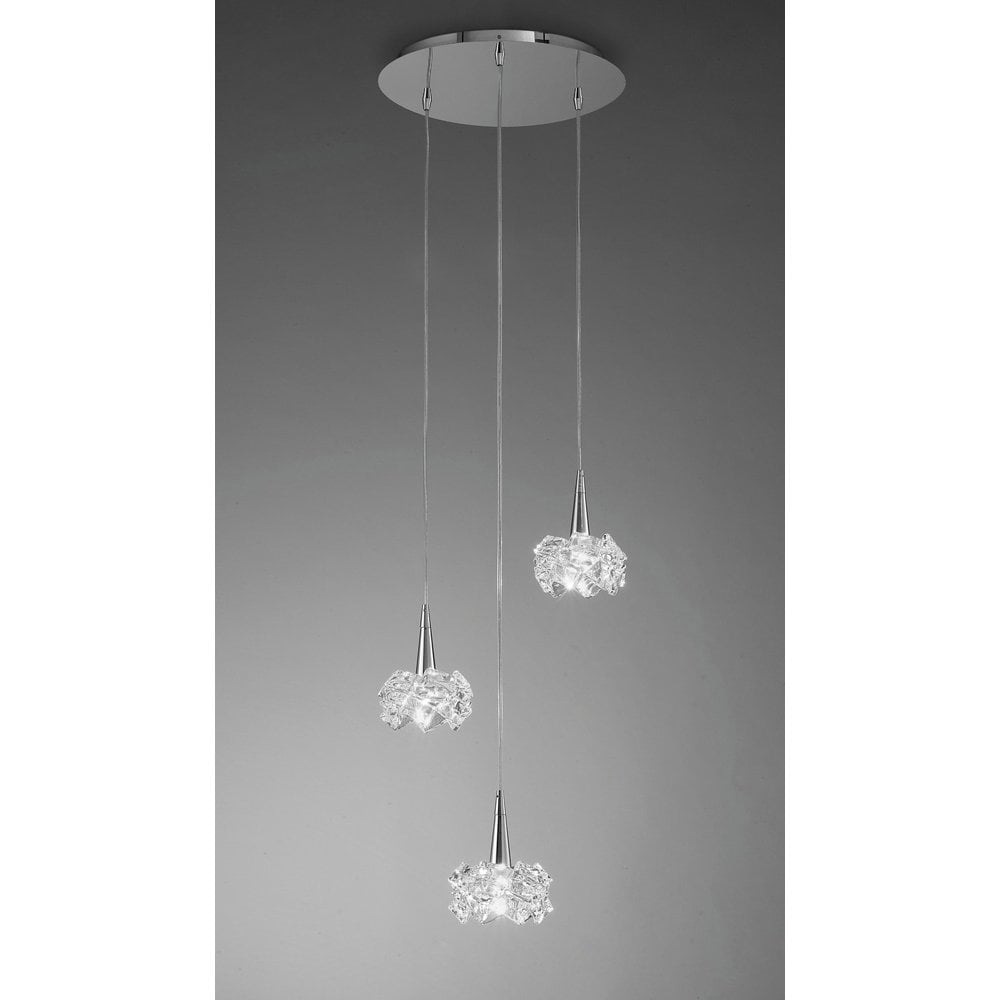 Arctic Elegance 3-Light G9 Pendant in Polished Chrome