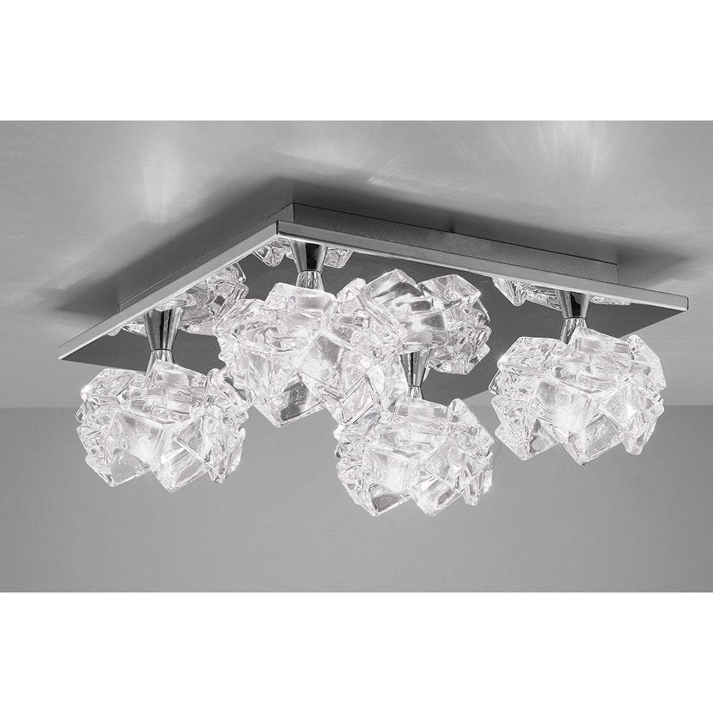 Arctic Prism 4-Light Square Ceiling Fixture in Polished Chrome