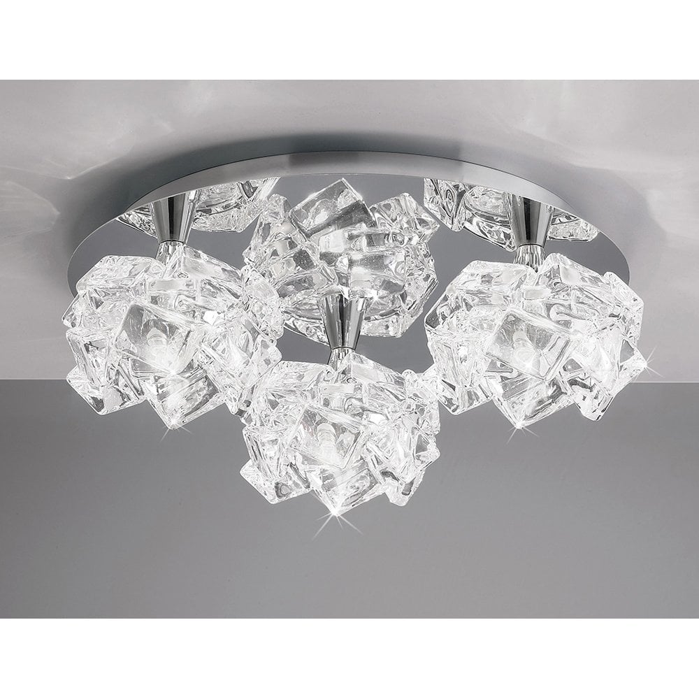 Santiago Sebastiano's Arctic Glow: Triple-Light Ceiling Fixture in Polished Chrome