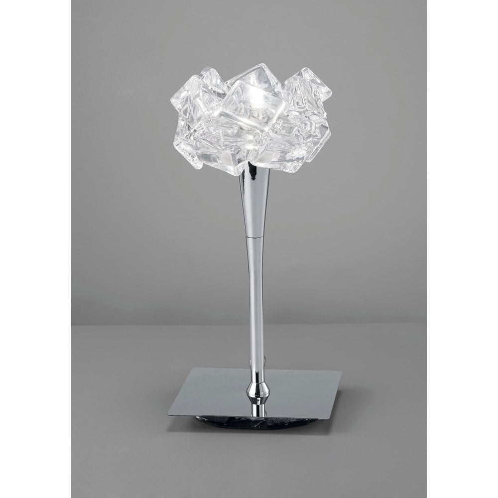 Artic Elegance: Chrome Ice Cube Table Lamp with G9 Illumination