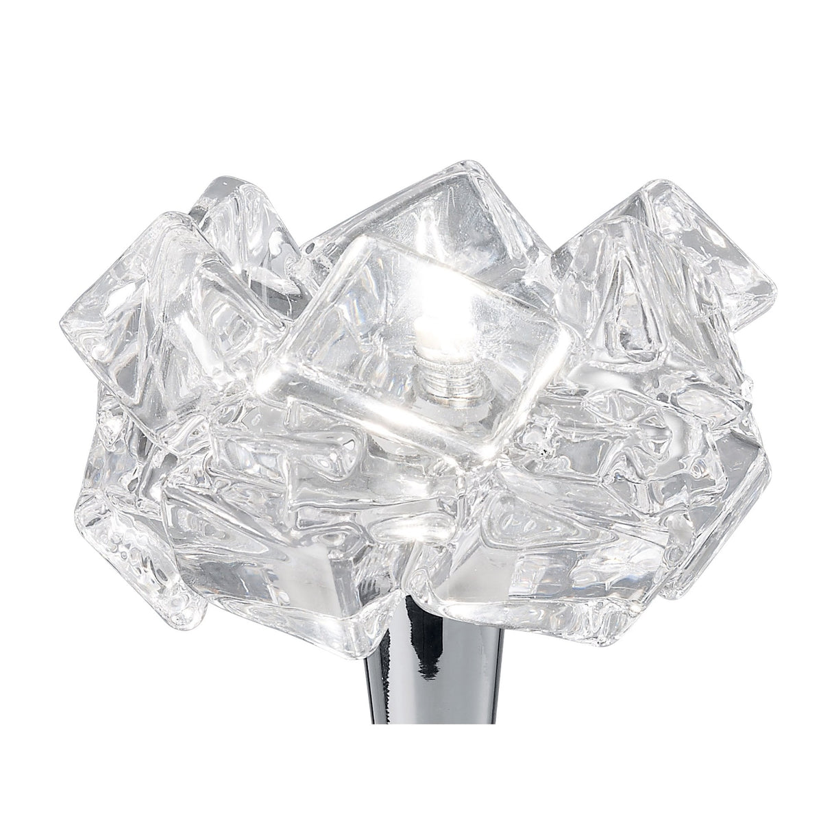 Artic Elegance: Chrome Ice Cube Table Lamp with G9 Illumination