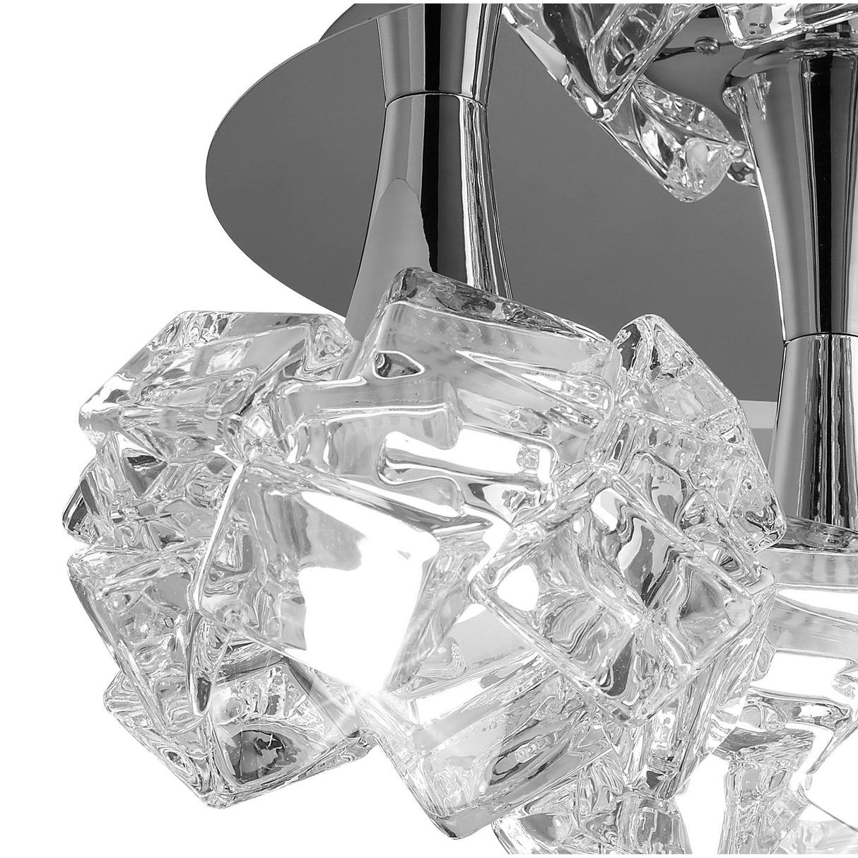 Arctic Glacier 3-Light Ceiling Fixture, Polished Chrome