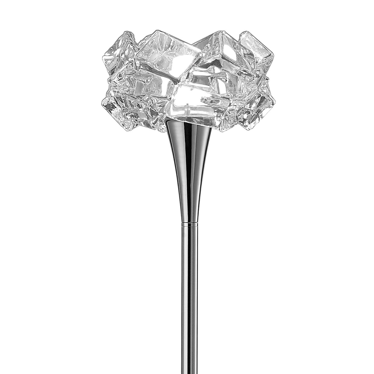 Artic 1 Light E27 Floor Lamp, Polished Chrome Finish with Clear Glass Shade