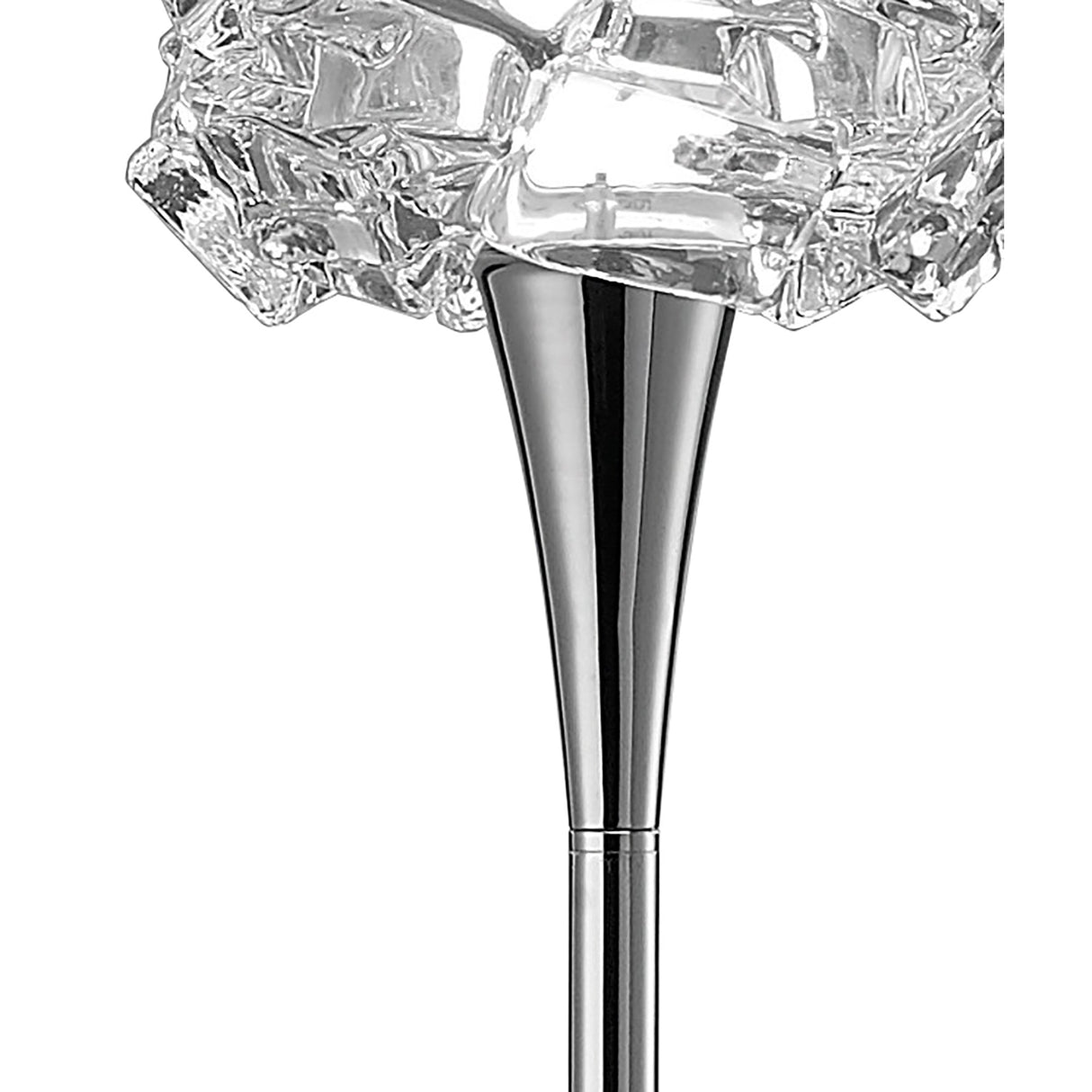 Artic 1 Light E27 Floor Lamp, Polished Chrome Finish with Clear Glass Shade