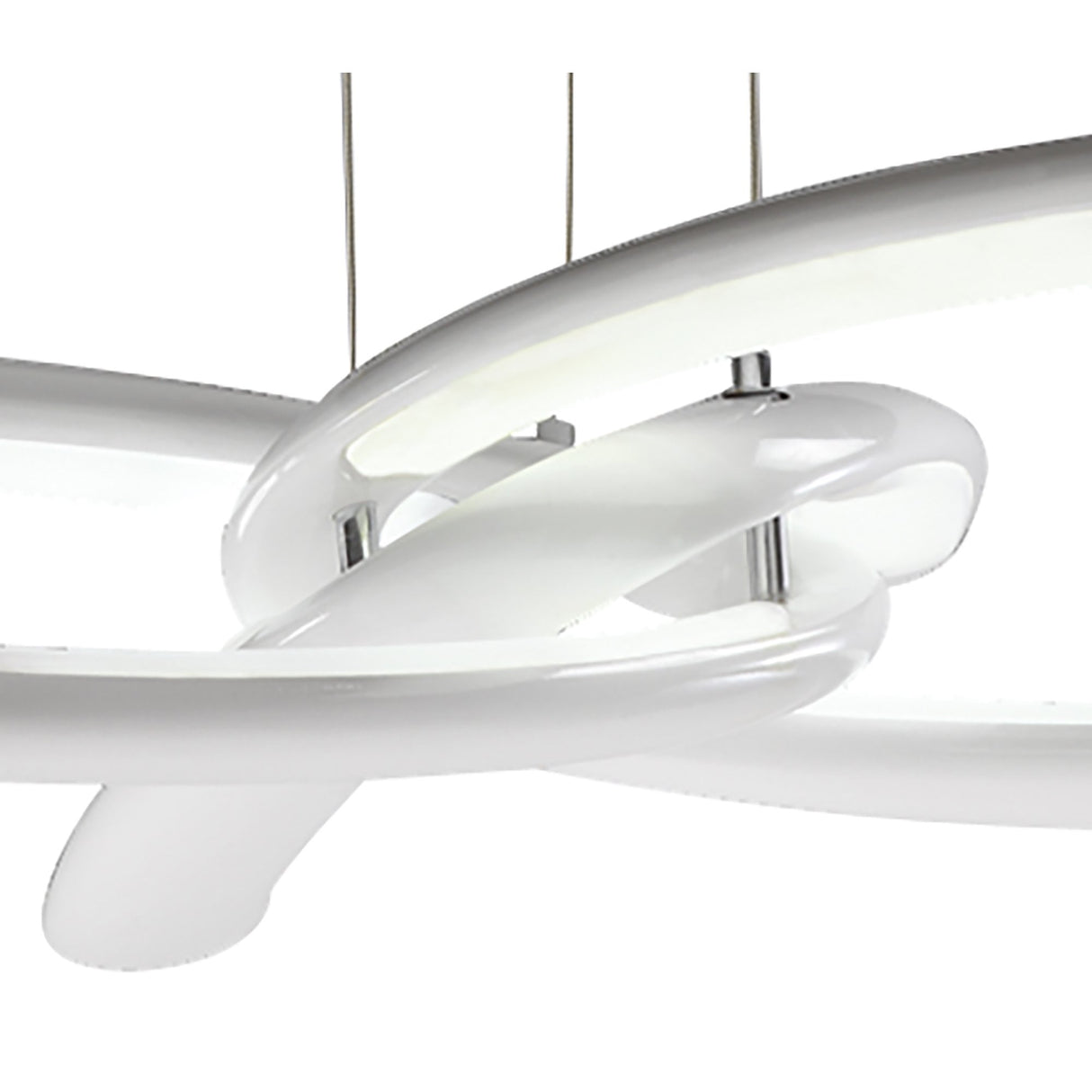 Knot Pendant LED Light, Gloss White & Polished Chrome, 3000K Warm Illumination, 3-Year Warranty