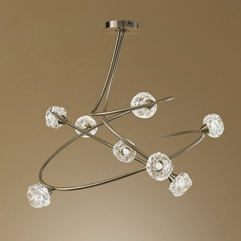 Maremagnum Elegance: 8-Light G9 Ceiling Fixture in Antique Brass