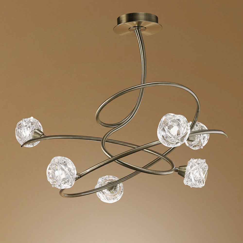 Maremagnum Antique Brass 6-Light G9 Ceiling Fixture