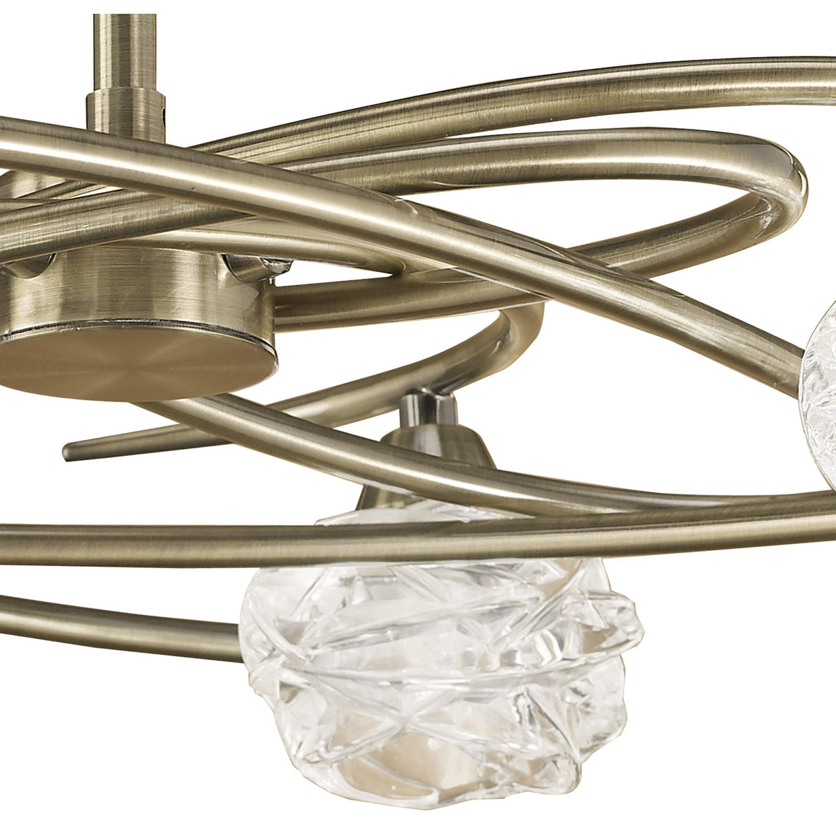 Maremagnum Ceiling Light Fixture with 4 G9 Bulbs in Elegant Antique Brass Finish