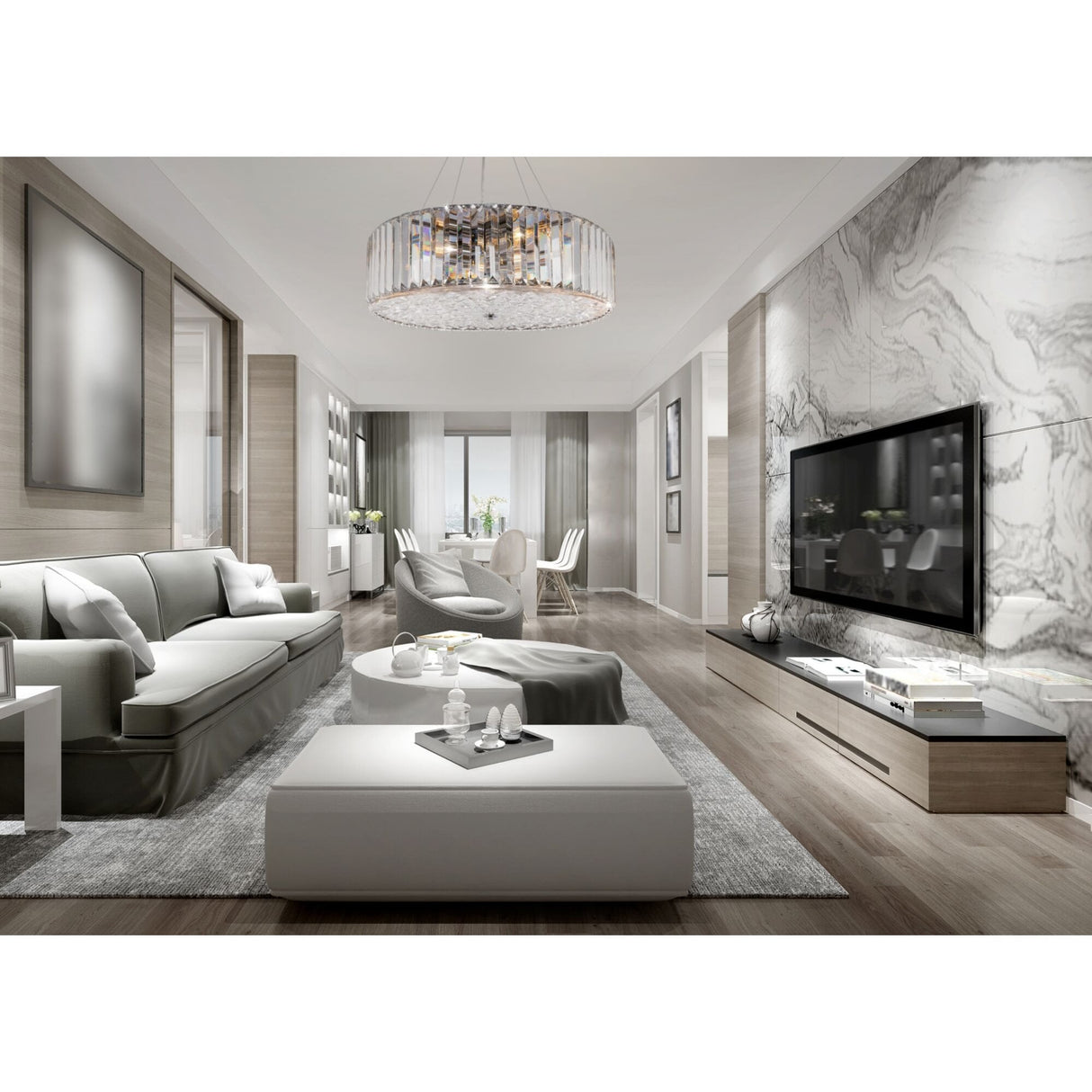 Sleek Chrome Recinto Modern Ceiling Light Fixture