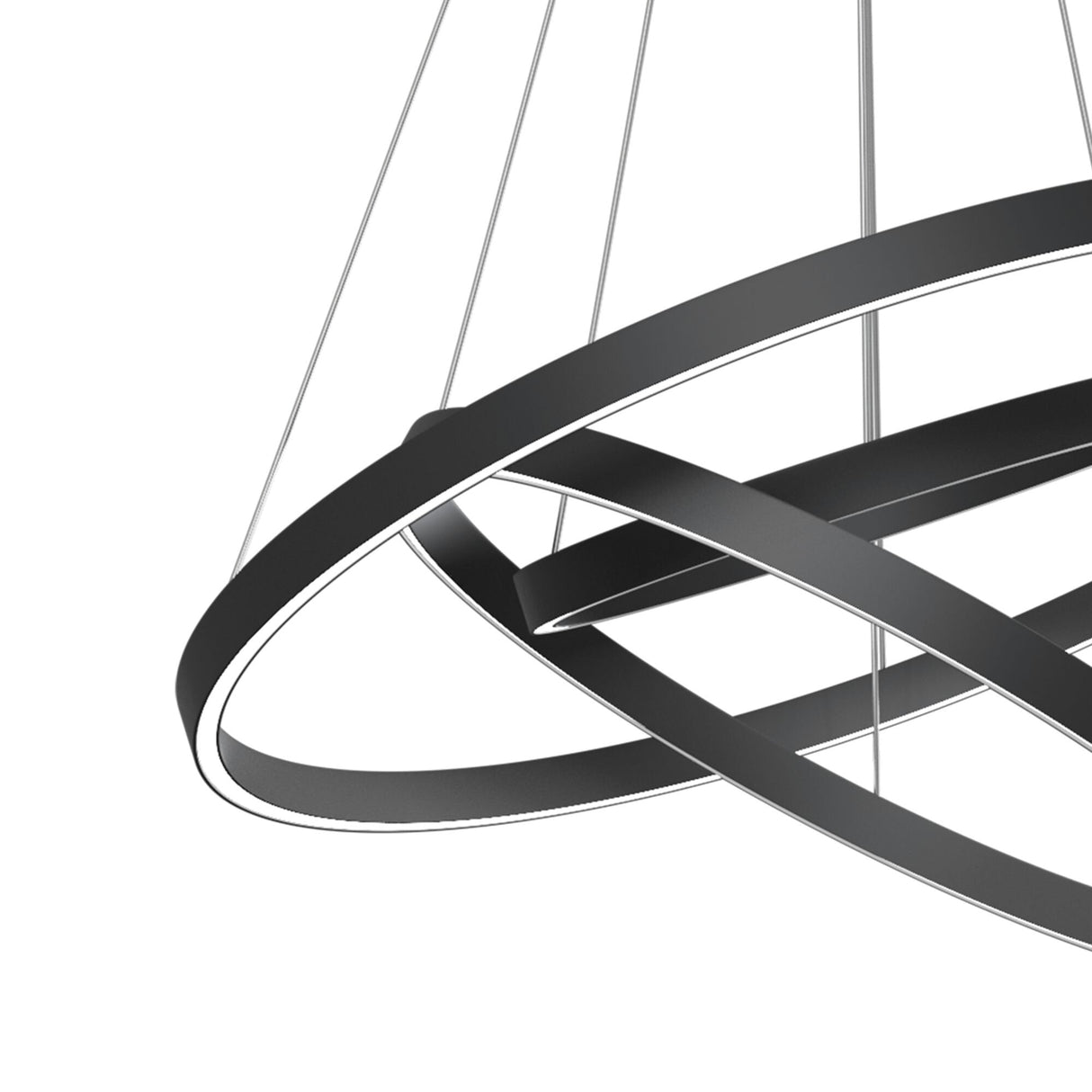 Sleek Black Rim LED Pendant Light
