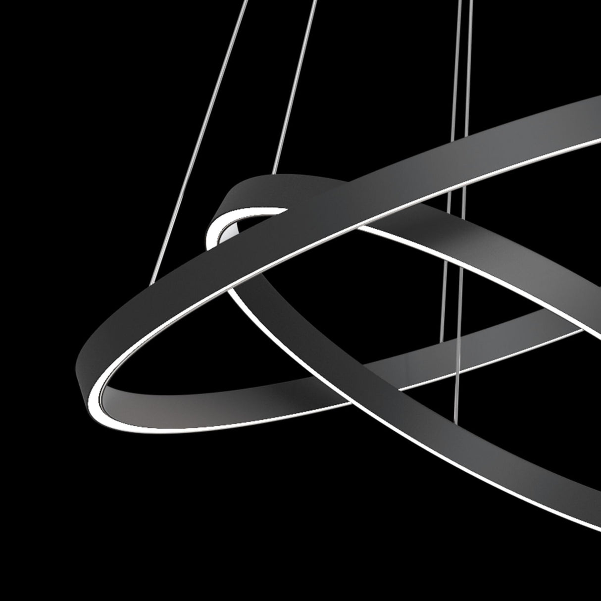 Sleek Black Rim Pendant Light