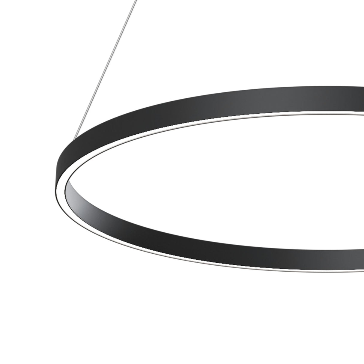 Sleek Black Rim LED Pendant Light
