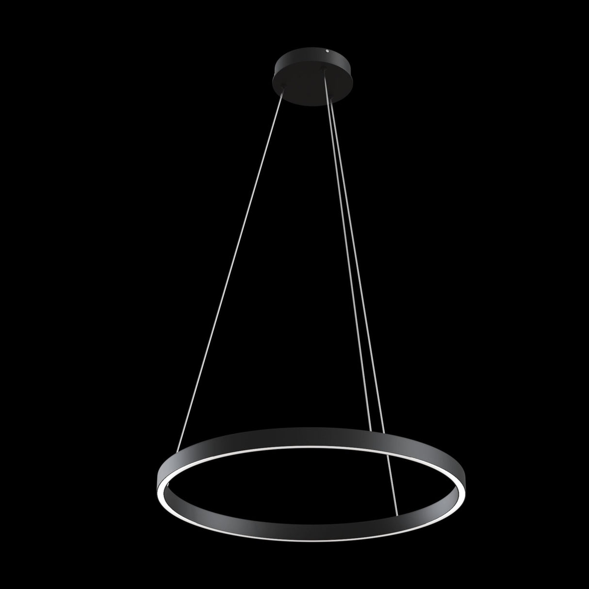 Sleek Black Rim LED Pendant Lamp