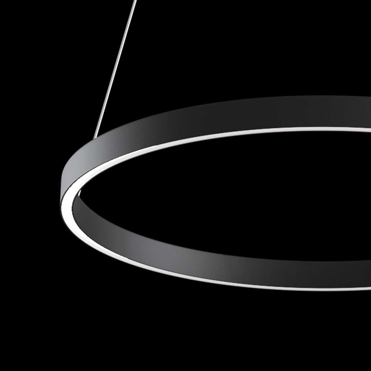 Sleek Black Rim LED Pendant Lamp