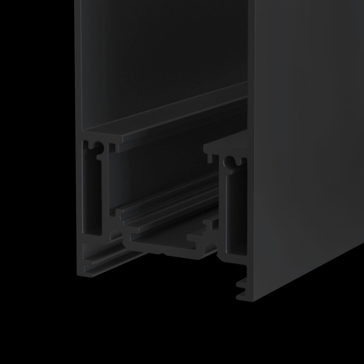 Sleek Black 2M Flush Magnetic Track - Modern Lighting Solution, 80x38mm