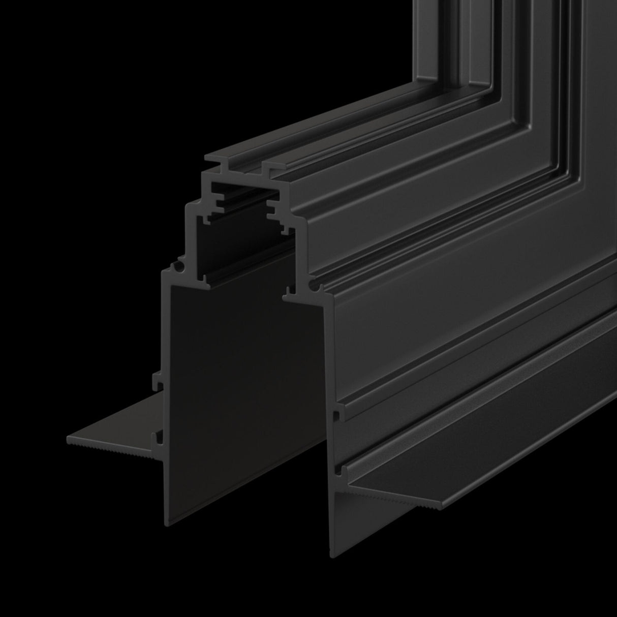 Flawless Black Corner Connector for Magnetic Track Lighting Systems