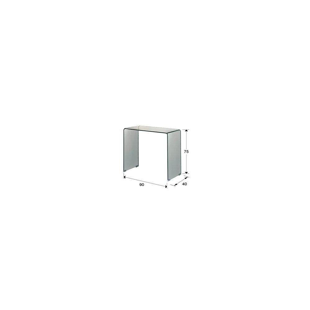 Title: Sleek Transparent Tempered Glass Console Table