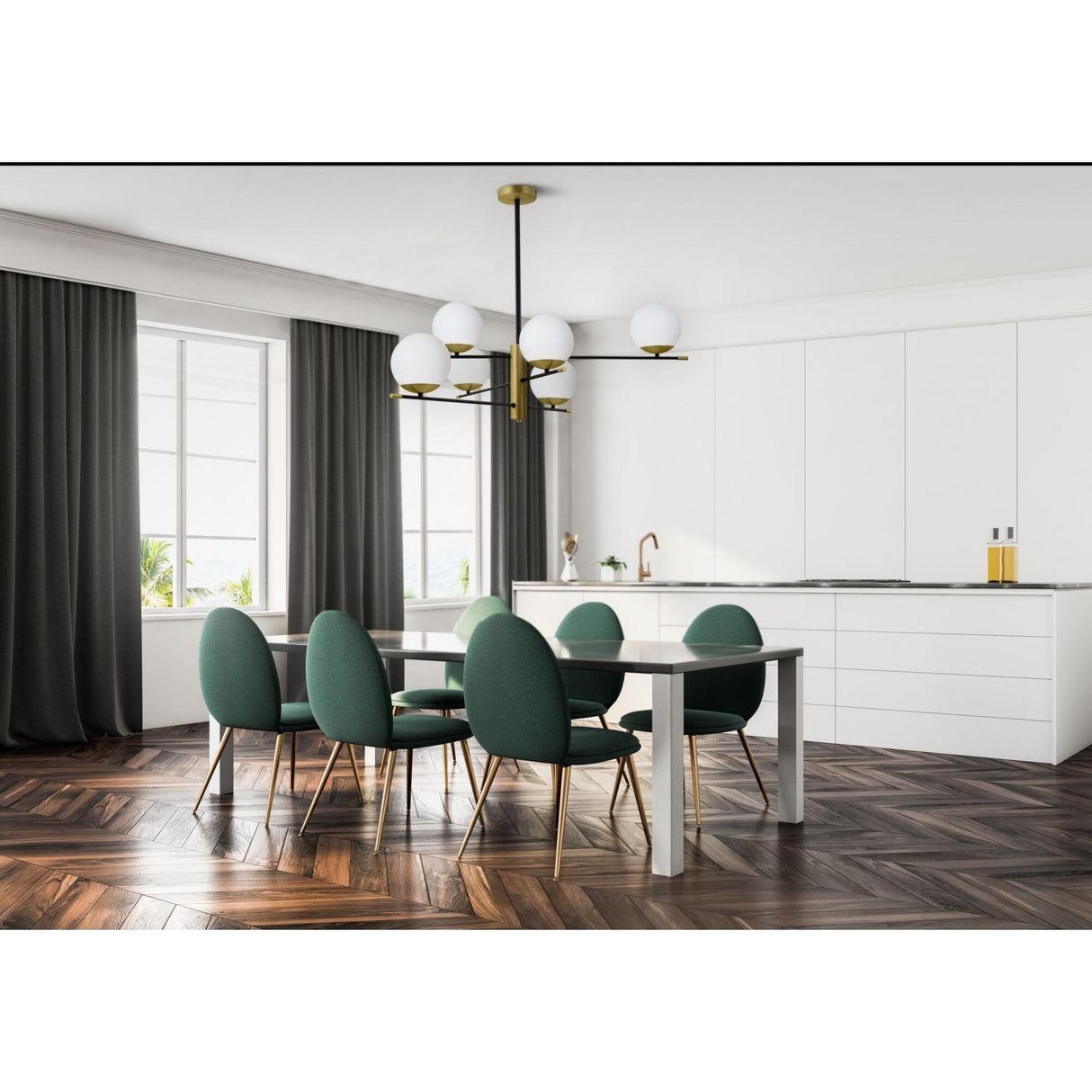 Contemporary Elegance Matt Gold Chandelier Pendant