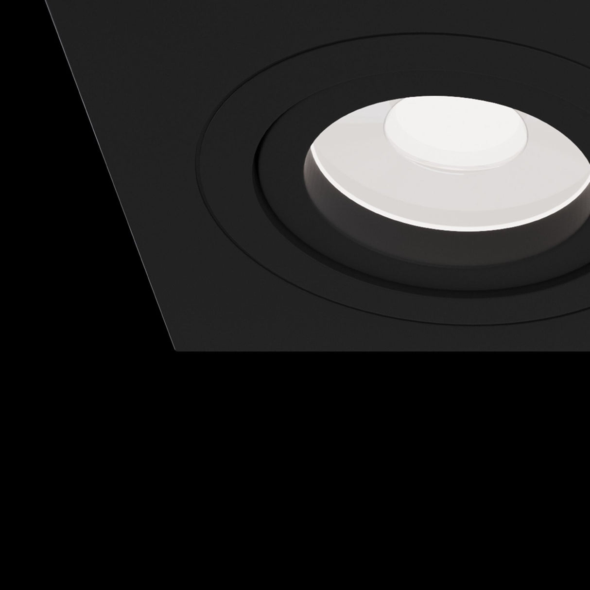 Sleek Black Atom Downlight with Dual GU10 Bulbs