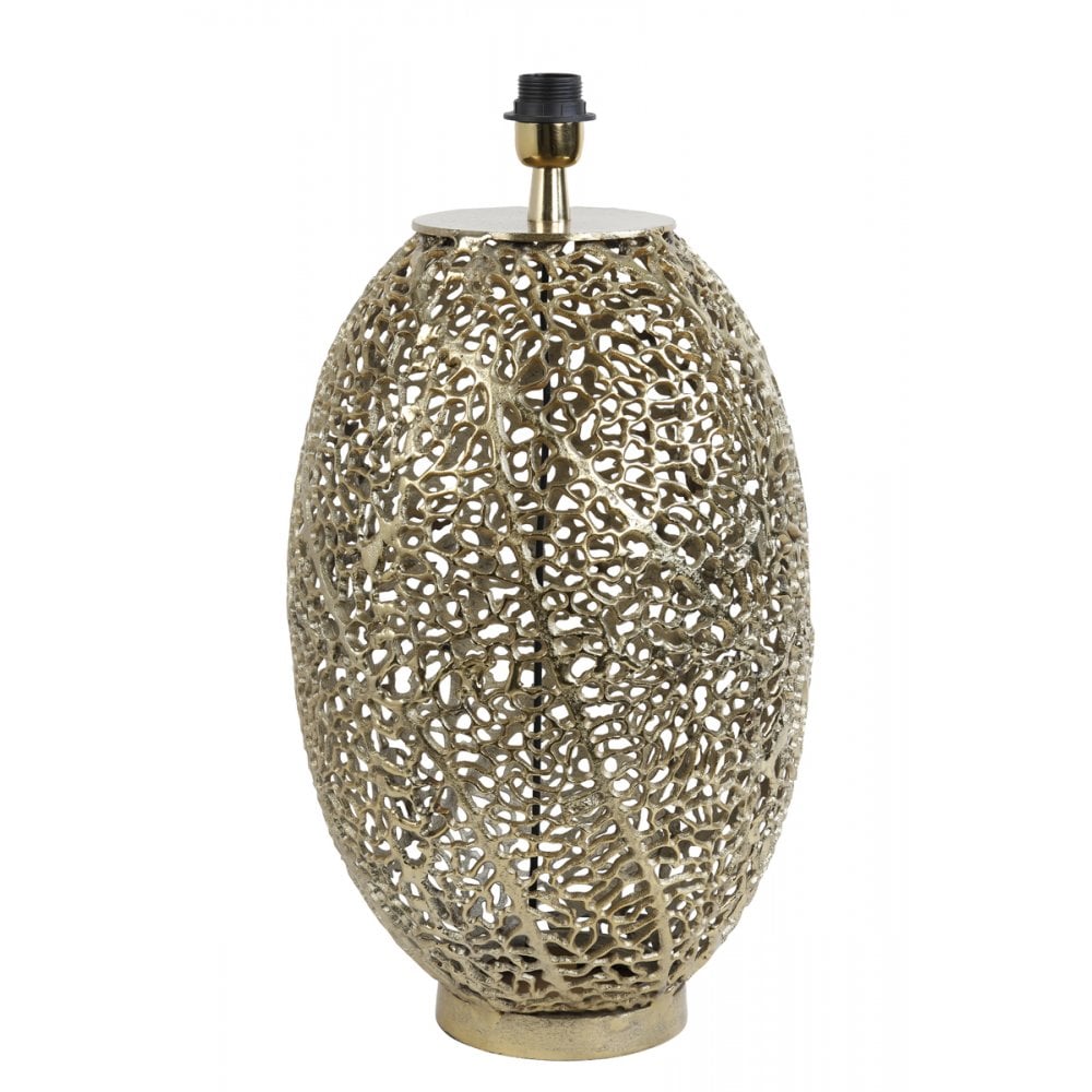 Golden Sinula Round Metal Lamp Base - 32x55cm