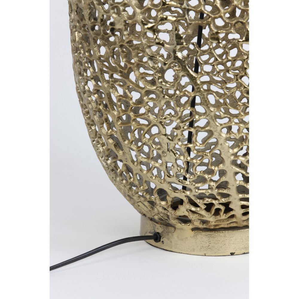 Golden Sinula Round Metal Lamp Base - 32x55cm