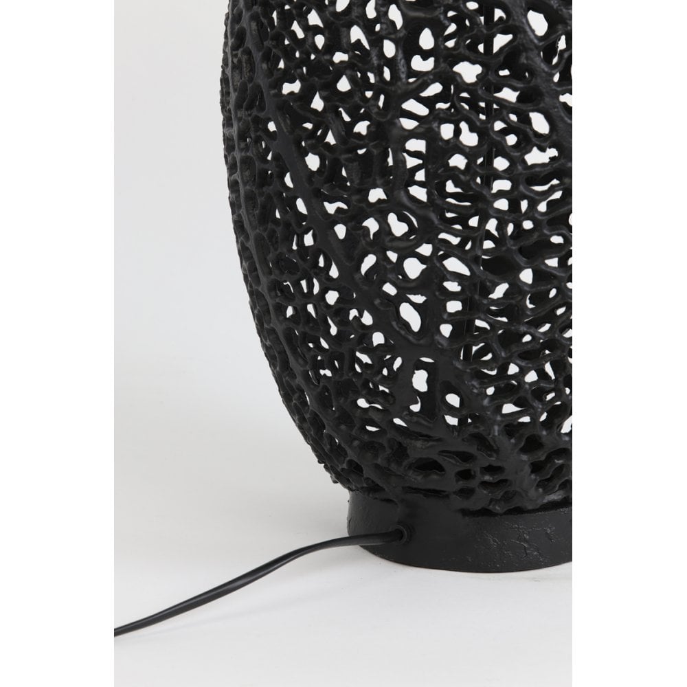 Sinula Matte Black Round Metal Lamp Base 26x44cm