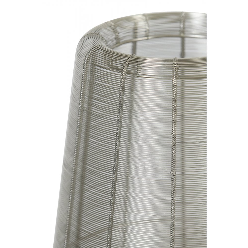 Elegant Nickel Round Floor Lamp - 37x147cm