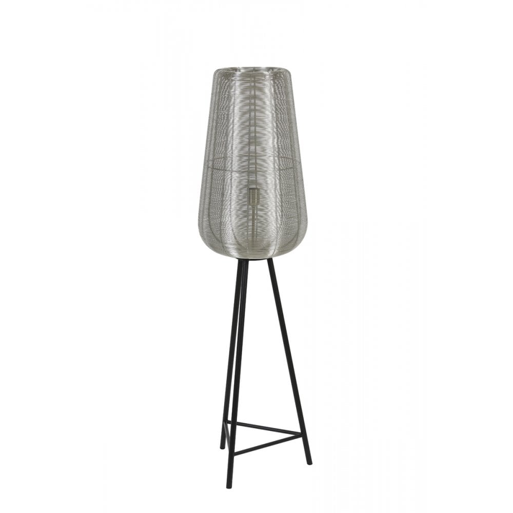 Elegant Nickel Round Floor Lamp - 37 x 135 cm