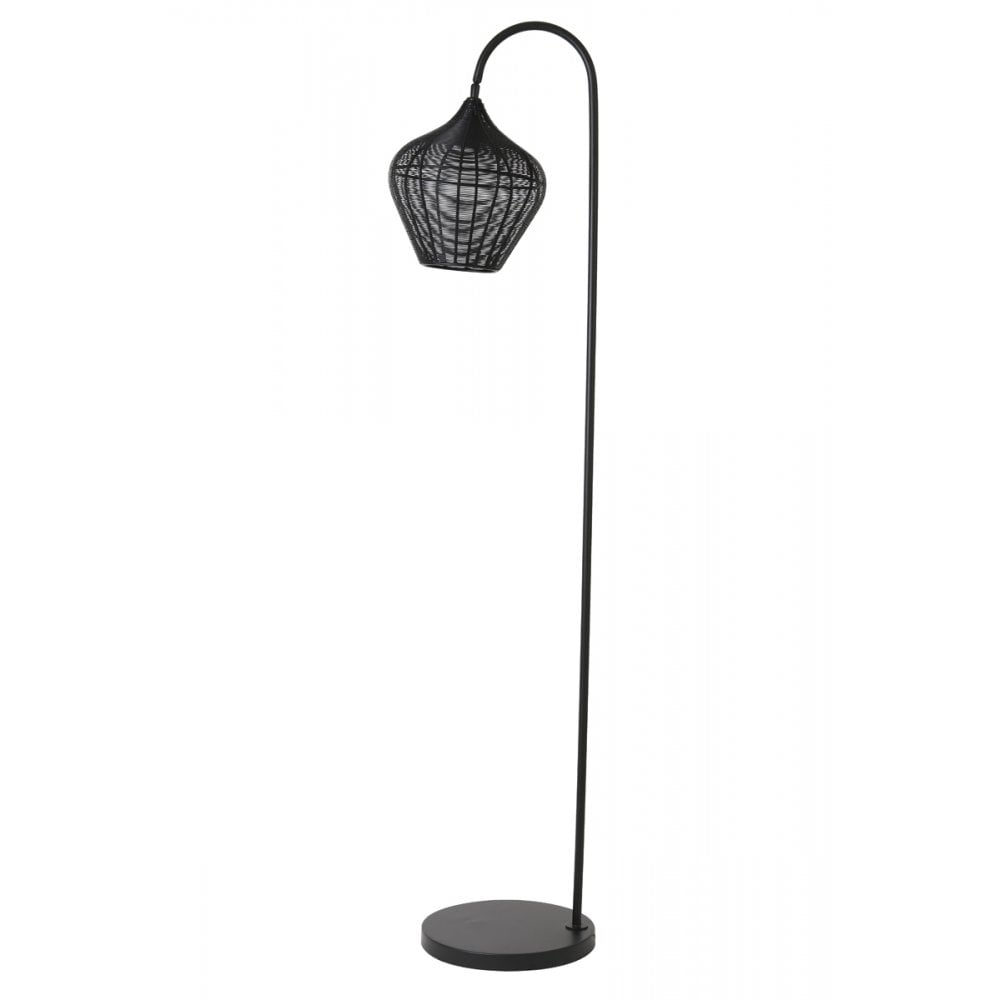 Sleek Alvaro Black Metal Floor Lamp 160cm