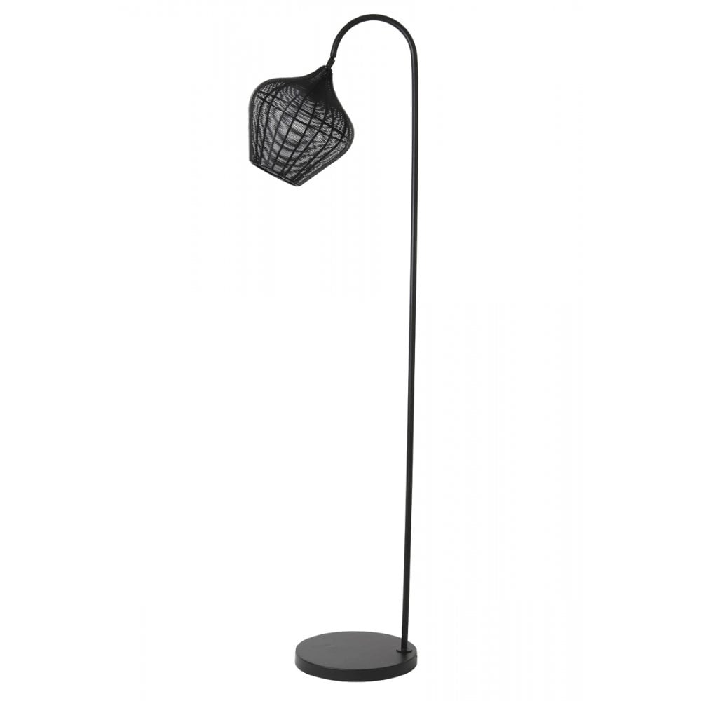 Sleek Alvaro Black Metal Floor Lamp 160cm
