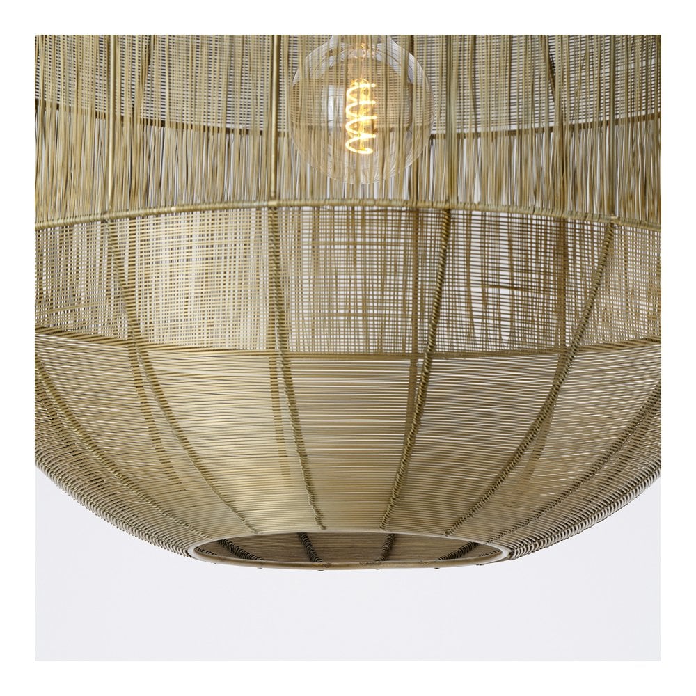 Title: Elegant Round Gold Pendant Lamp 55x56cm