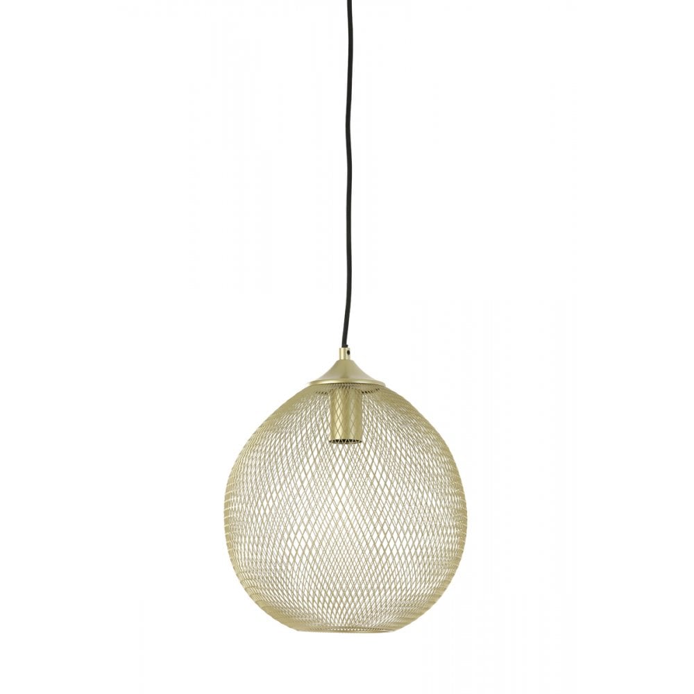 Radiant Gold Moroccan Round Metal Pendant Light 30x35cm