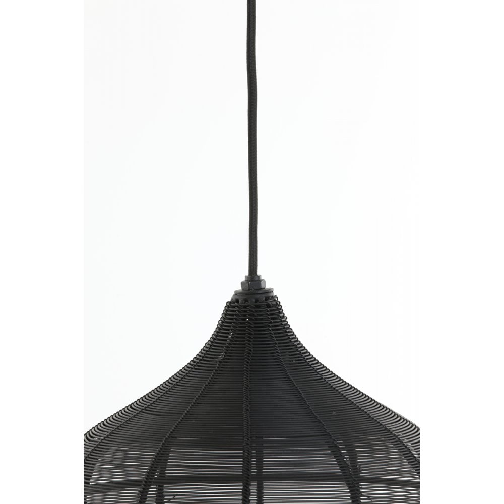 Alvaro Matte Black Round Metal Pendant Lamp