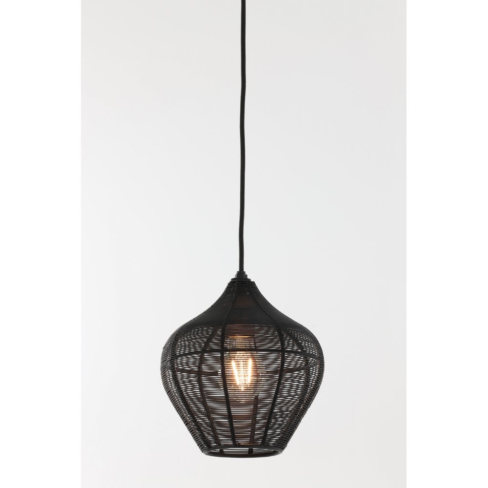 Elegant Alvaro Black Metal Pendant Lamp 22cm