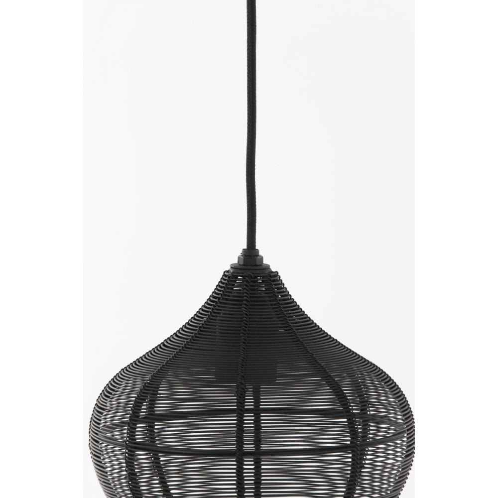 Elegant Alvaro Black Metal Pendant Lamp 22cm